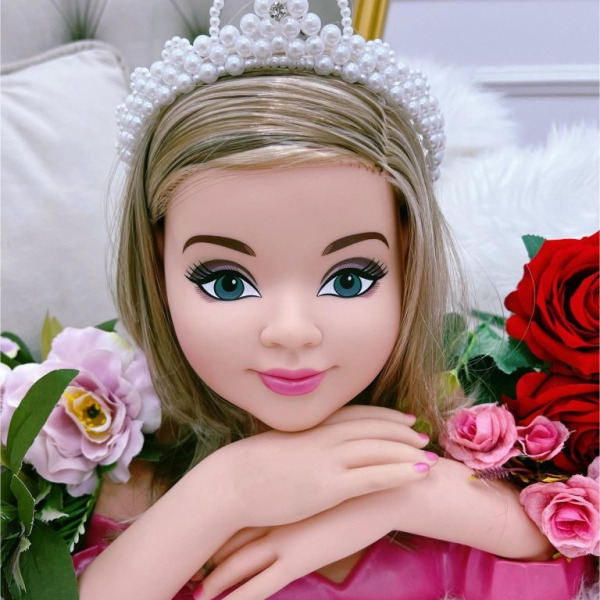 Coroa Infantil de Pérolas Brancas e Strass Princesa
