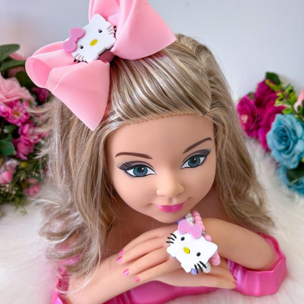 Laço Belli Tematico Hello Kitty + Pulseiras
