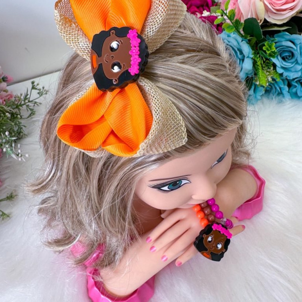 Laço Belli Tematico Moana + Pulseiras