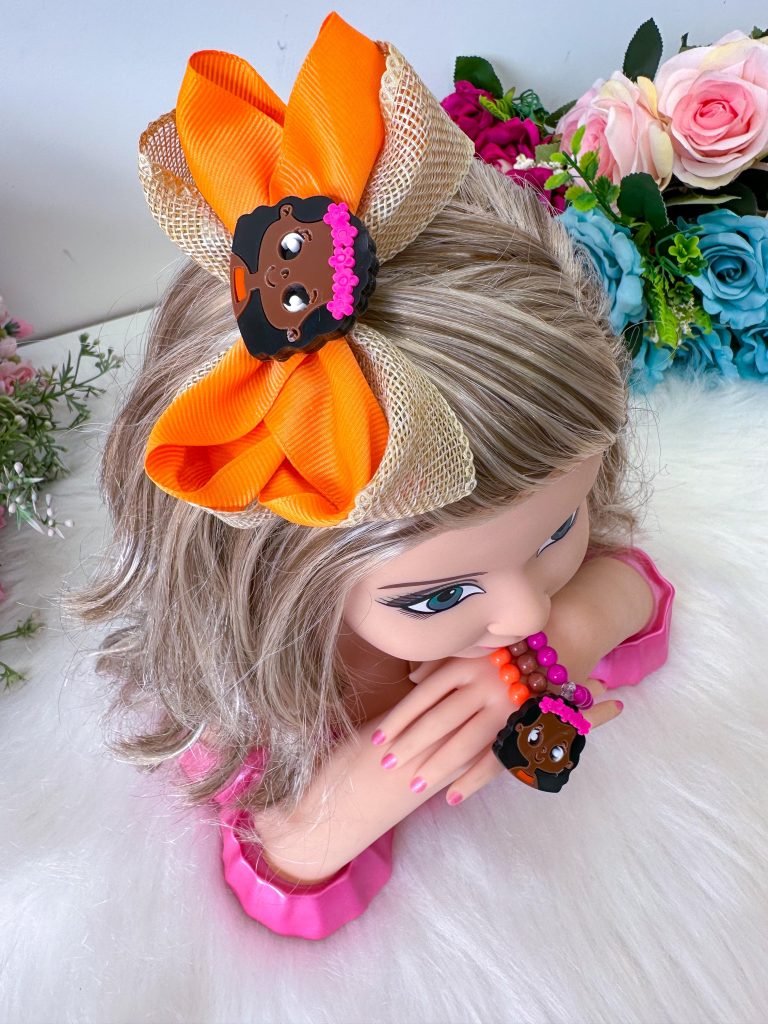 Laço Belli Tematico Moana + Pulseiras
