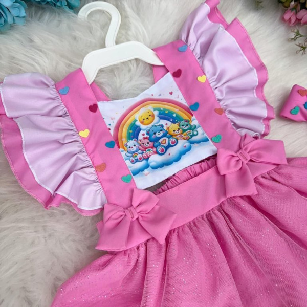 Romper/Vestido Princesa Belli Tematico Ursinhos Carinhosos