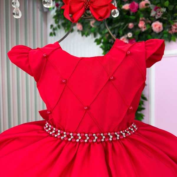 Vestido Ysa Kids Francine Vermelho