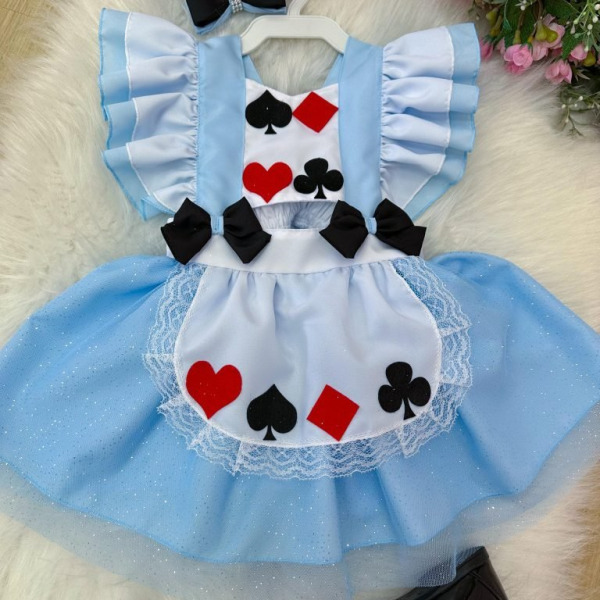 Romper/Vestido Princesa Belli Alice no Pais das Maravilhas