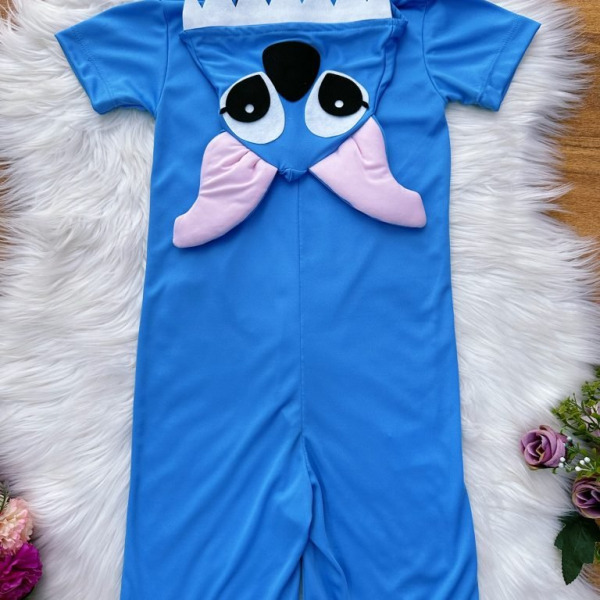 Fantasia Infantil Temático do Stitch Angel Lilo Azul