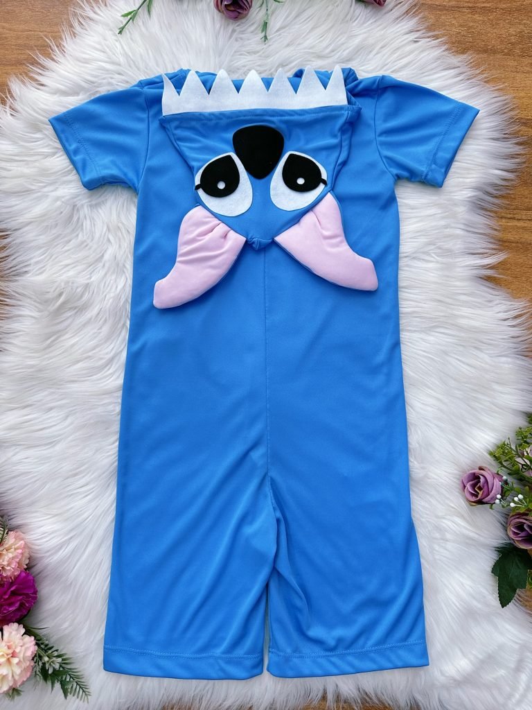 Fantasia Infantil Temático do Stitch Angel Lilo Azul