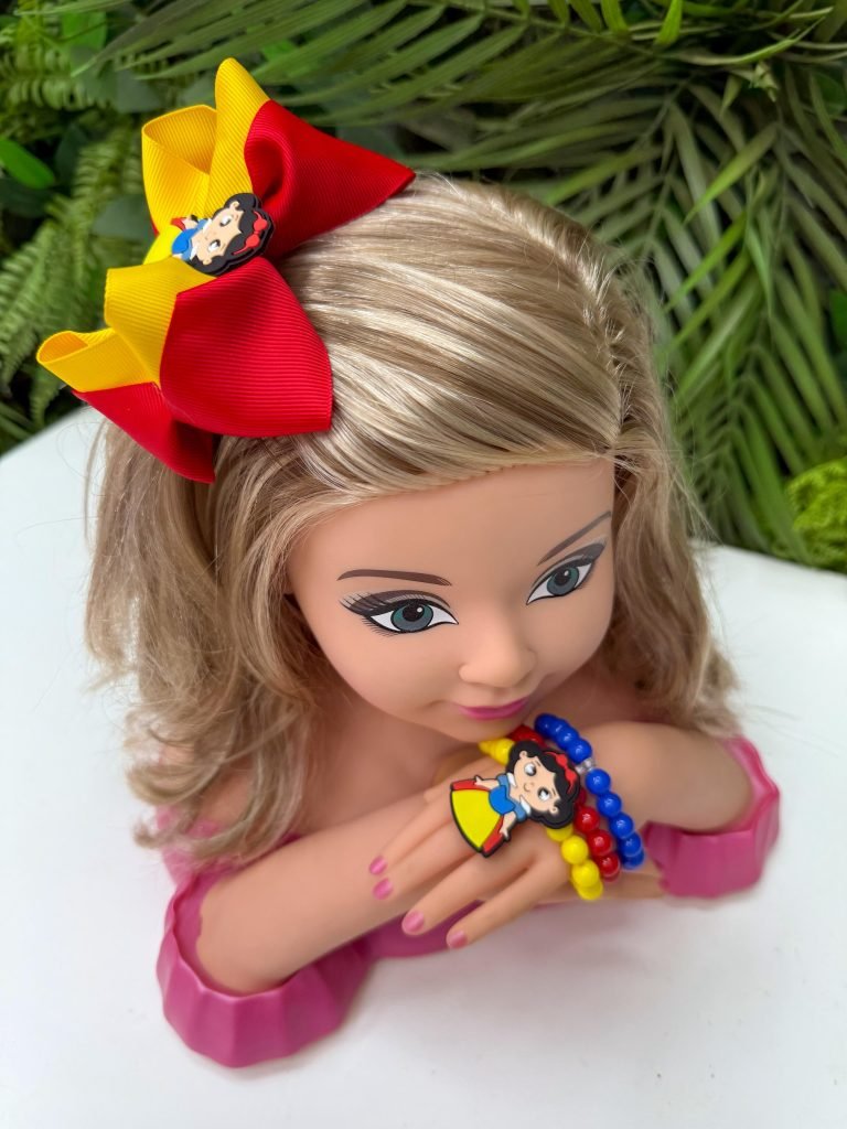 Laço Belli Tematico Princesa Maça + Pulseira
