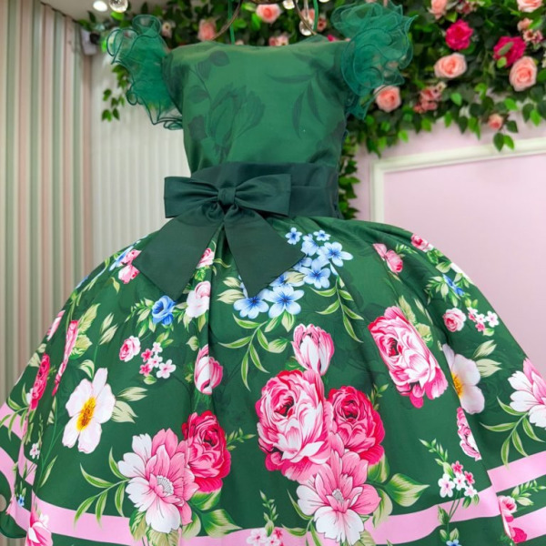 Vestido Marie Flor de Natal Verde