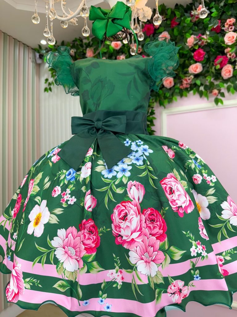 Vestido Marie Flor de Natal Verde
