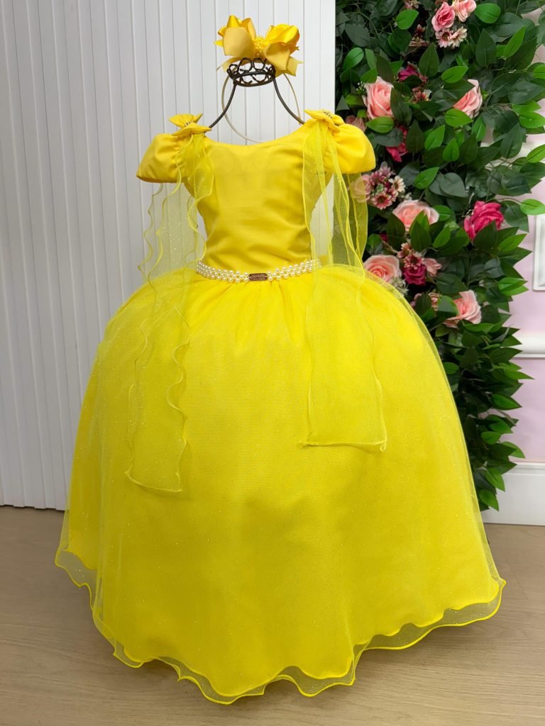 Vestido Banana Club Longo Diamante Amarelo