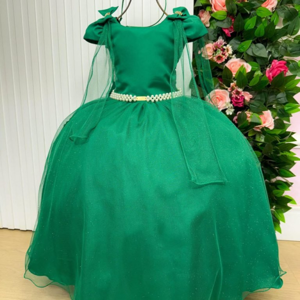 Vestido Banana Club Longo Diamante Verde Bandeira