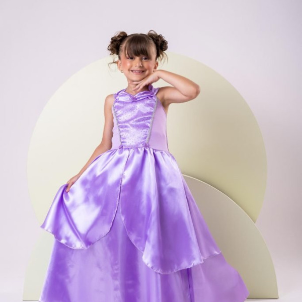 Fantasia Longa Princesa Belli Princesa Lilas Modelo 3