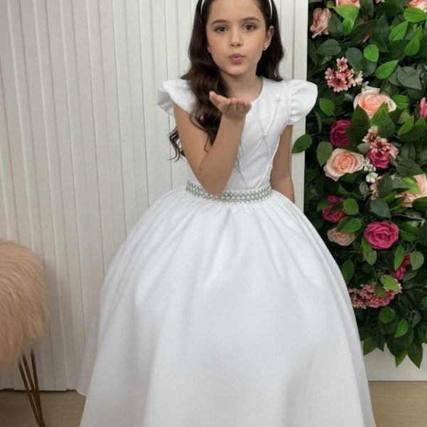 Vestido Ysa Kids Ariane Longo Branco