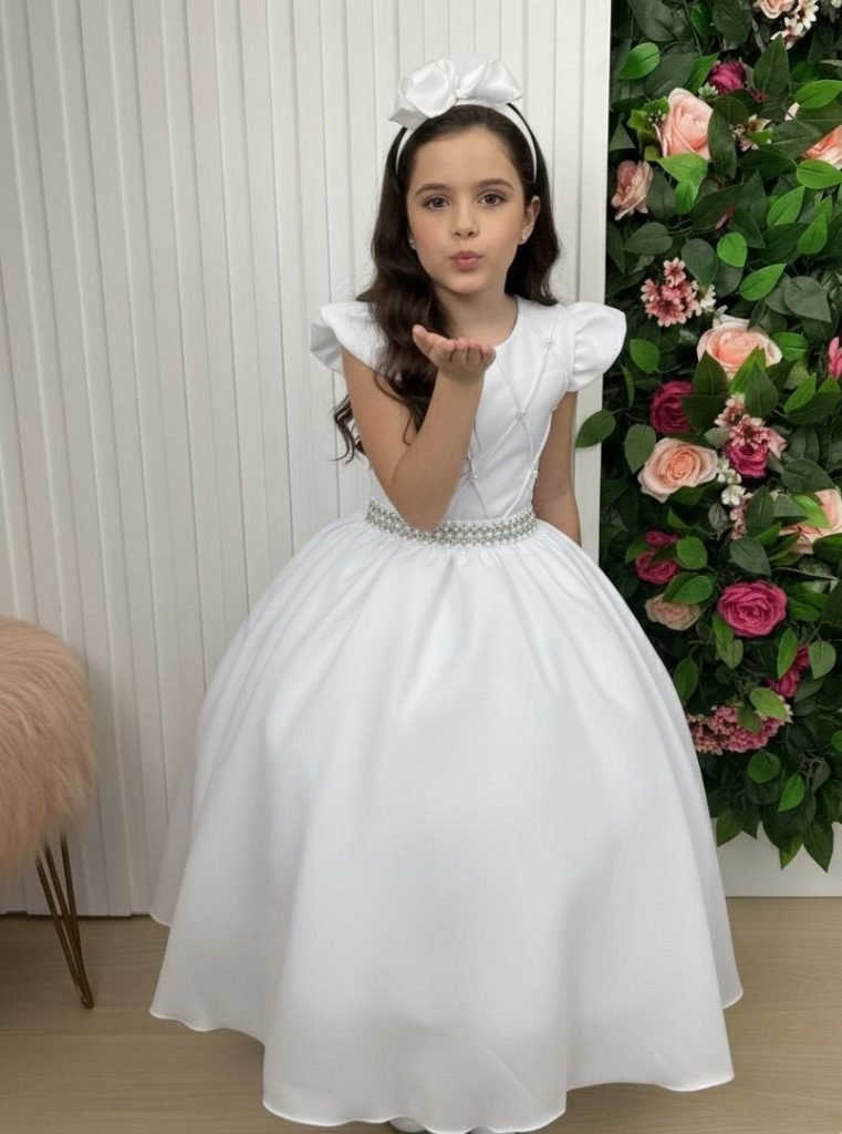 Vestido Ysa Kids Ariane Longo Branco