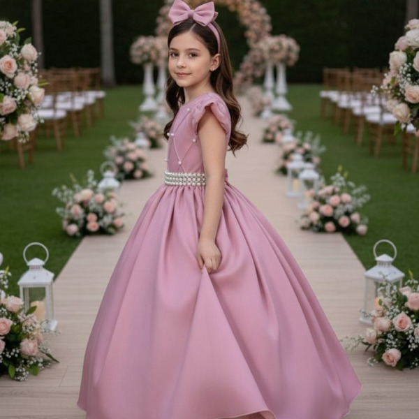 Vestido Ysa Kids Ariane Longo Rosê