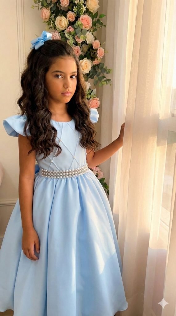 Vestido Ysa Kids Ariane Longo Azul bebê