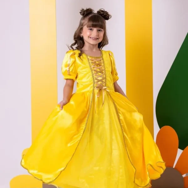 Fantasia Princesa Belli Princesa Amarela Longa Modelo 3
