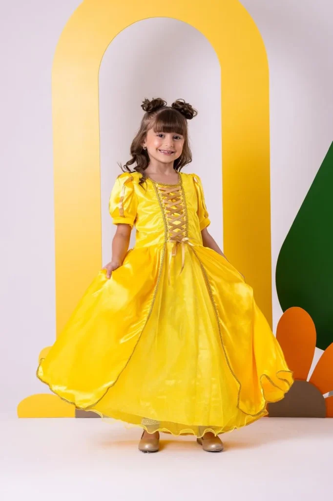Fantasia Princesa Belli Princesa Amarela Longa Modelo 3