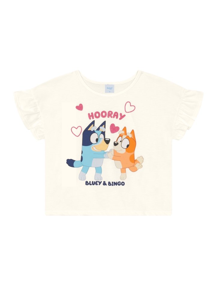 Blusa da Bluey e Bingo ORIGINAL Blusa Infantil menina em Meia Malha BRANDILI