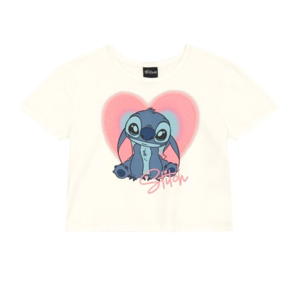 Blusa do Stitch Cropped Infantil Menina camiseta stitch em Meia Malha Stitch licenciada oficial Disney