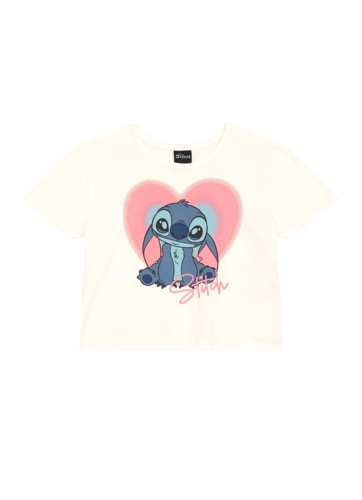 Blusa do Stitch Cropped Infantil Menina camiseta stitch em Meia Malha Stitch licenciada oficial Disney