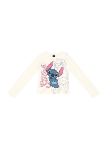 Blusa Infantil Menina Manga longa Disney Lilo & Stitch em Meia Malha licenciada – tamanho 4 ao 14