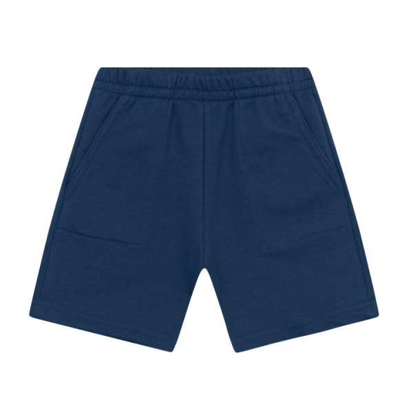 Conjunto infantil menino de Camiseta Malha Jacquard Stripe e Bermuda Moletinho BRANDILI
