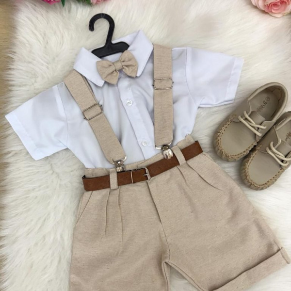 Conjunto Miss Cherry Social Linho Shorts Gustavo Modelo 2