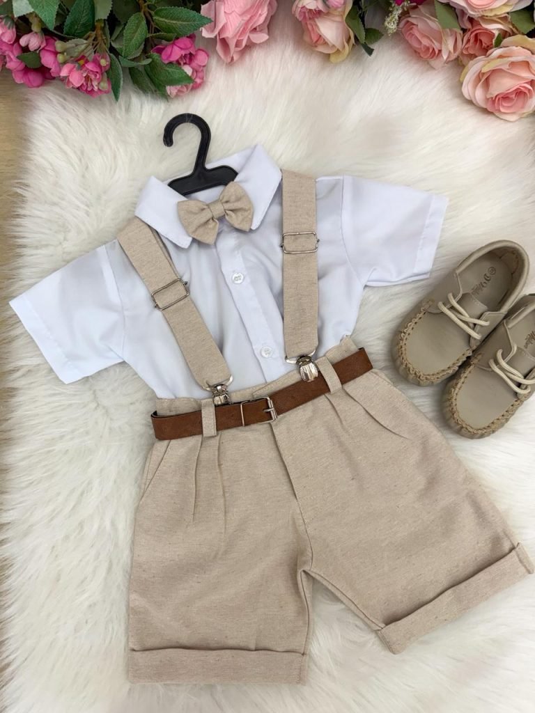 Conjunto Miss Cherry Social Linho Shorts Gustavo Modelo 2