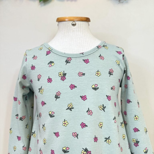 Vestido Infantil Estampa Flores Primavera Luxo