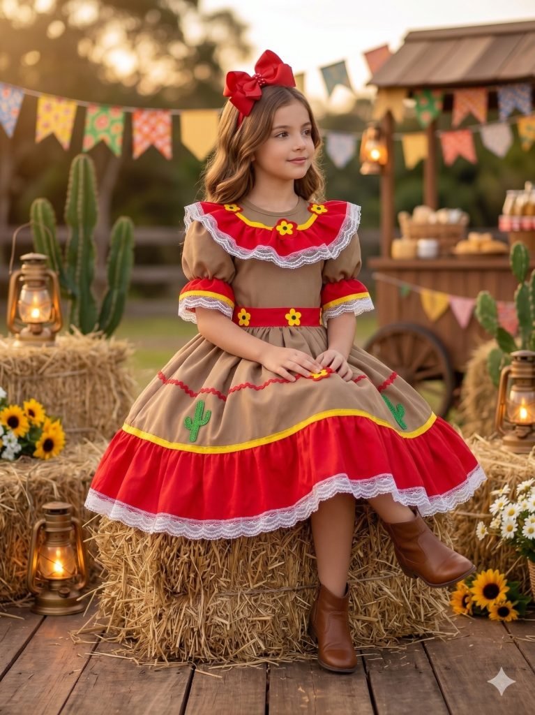 Fantasia Junino Princesa Belli Cangaceira/Maria Bonita