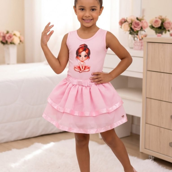 Conjunto Blogueirinha Bailarina Rosa