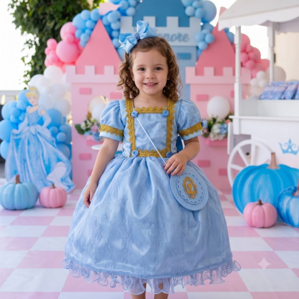Fantasia Princesa Belli Doce Realeza Princesa Azul